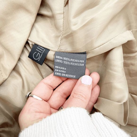 Kenneth Cole Trench Coat Women's Size S Tan Beige Belted Long Sleeve - Picture 3 of 4